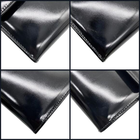 Salvatore Ferragamo Gancini Patent leather Black Mini Clutch Bag W/Box - Picture 7 of 15